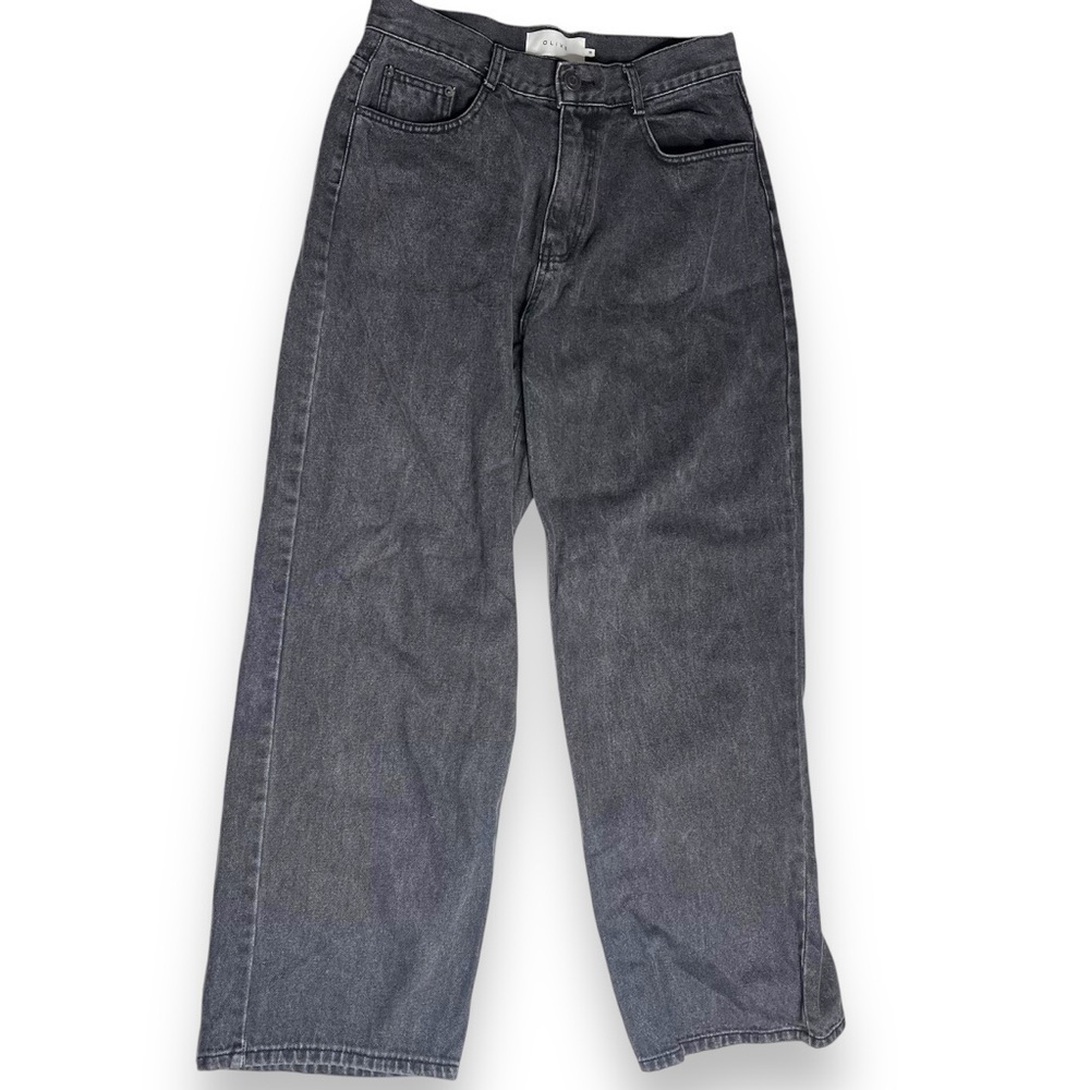 Olive Uk Wide Leg Jeans Mens Medium Faded Black